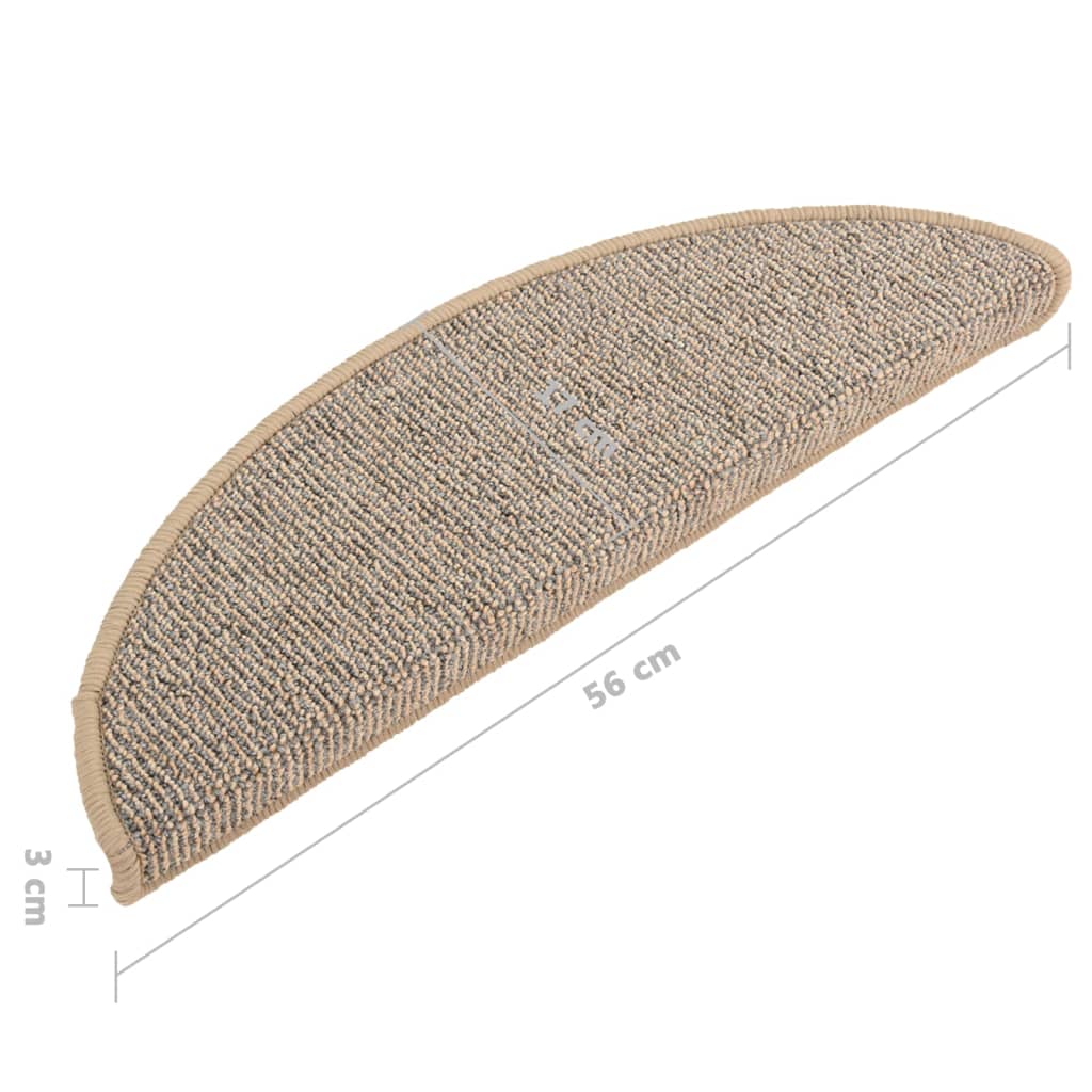 vidaXL Maty na schody 15 szt. 56x17x3 cm Brązowe półokrągłe