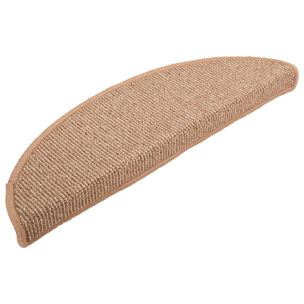 vidaXL Maty na schody 15 szt. 56x17x3 cm Jasnobrązowe półokrągłe
