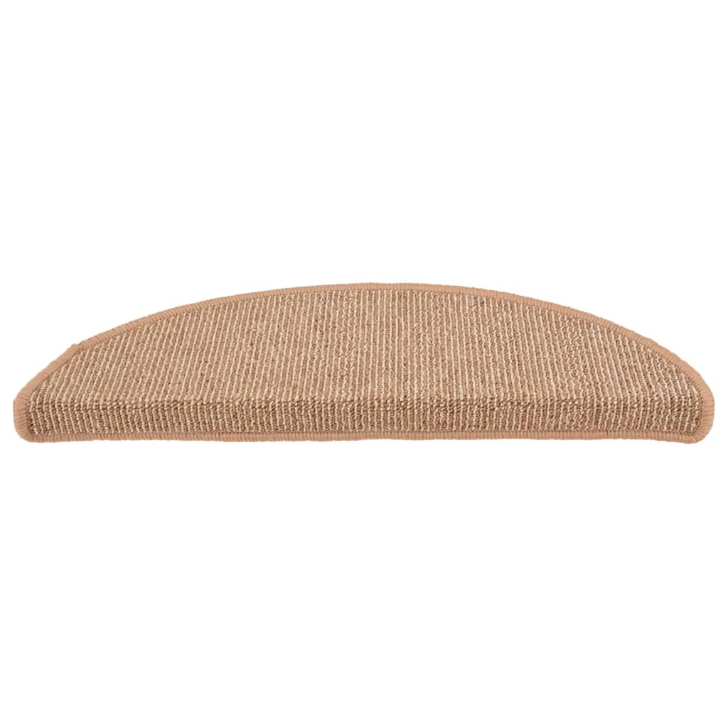 vidaXL Maty na schody 15 szt. 56x17x3 cm Jasnobrązowe półokrągłe
