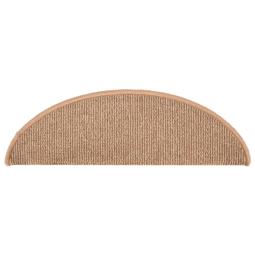 vidaXL Maty na schody 15 szt. 56x17x3 cm Jasnobrązowe półokrągłe