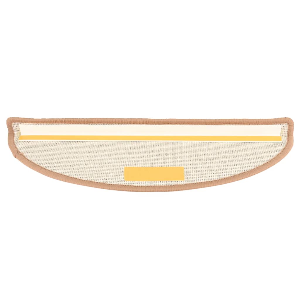 vidaXL Maty na schody 15 szt. 56x17x3 cm Jasnobrązowe półokrągłe