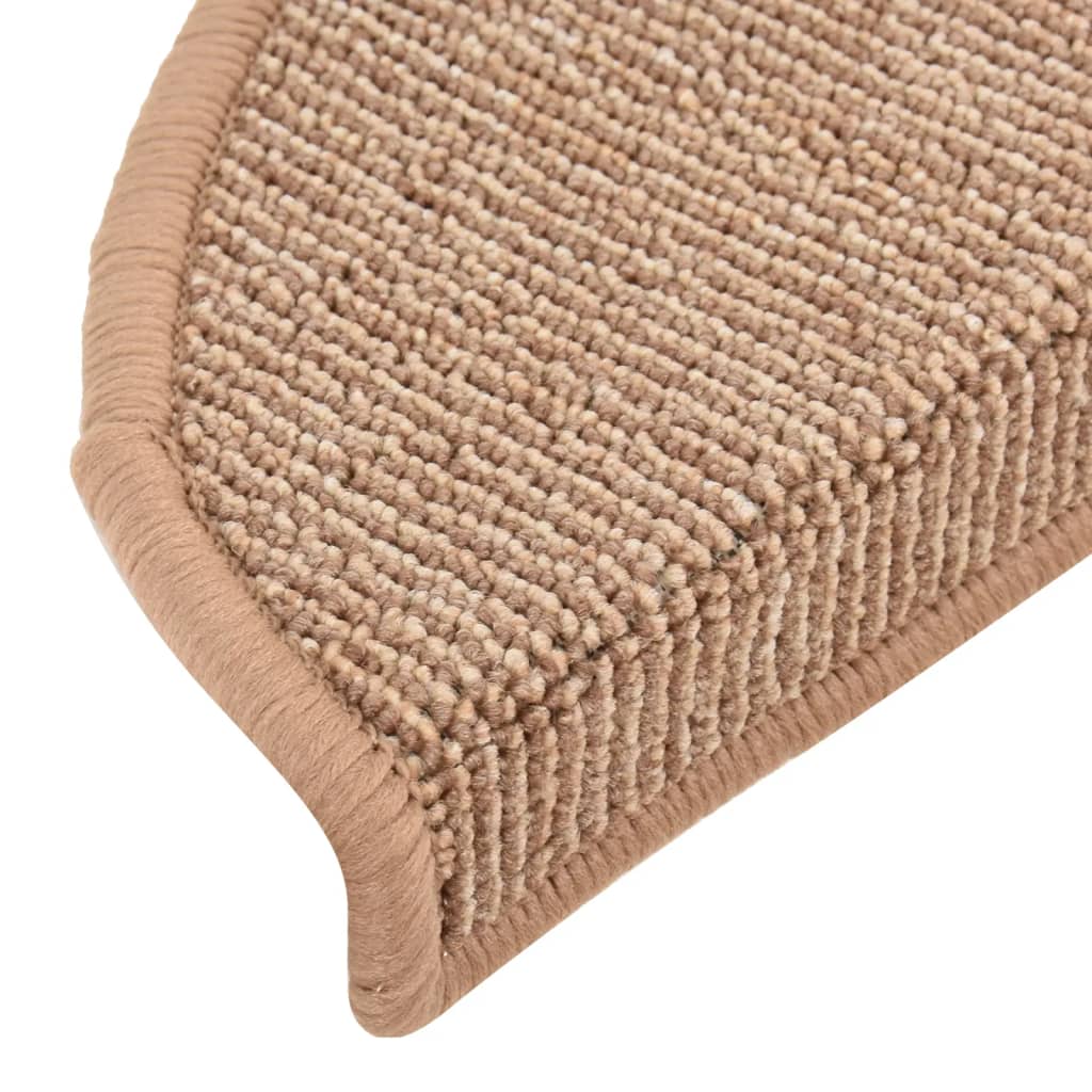 vidaXL Maty na schody 15 szt. 56x17x3 cm Jasnobrązowe półokrągłe