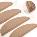 vidaXL Maty na schody 15 szt. 56x17x3 cm Jasnobrązowe półokrągłe