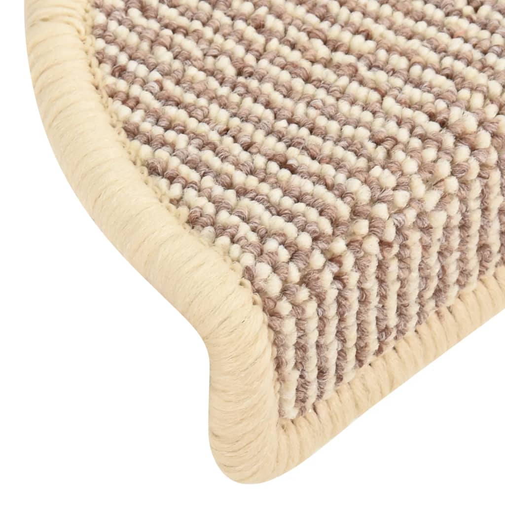 vidaXL Maty na schody 15 szt. 56x17x3 cm, biało-brązowe, półokrągłe