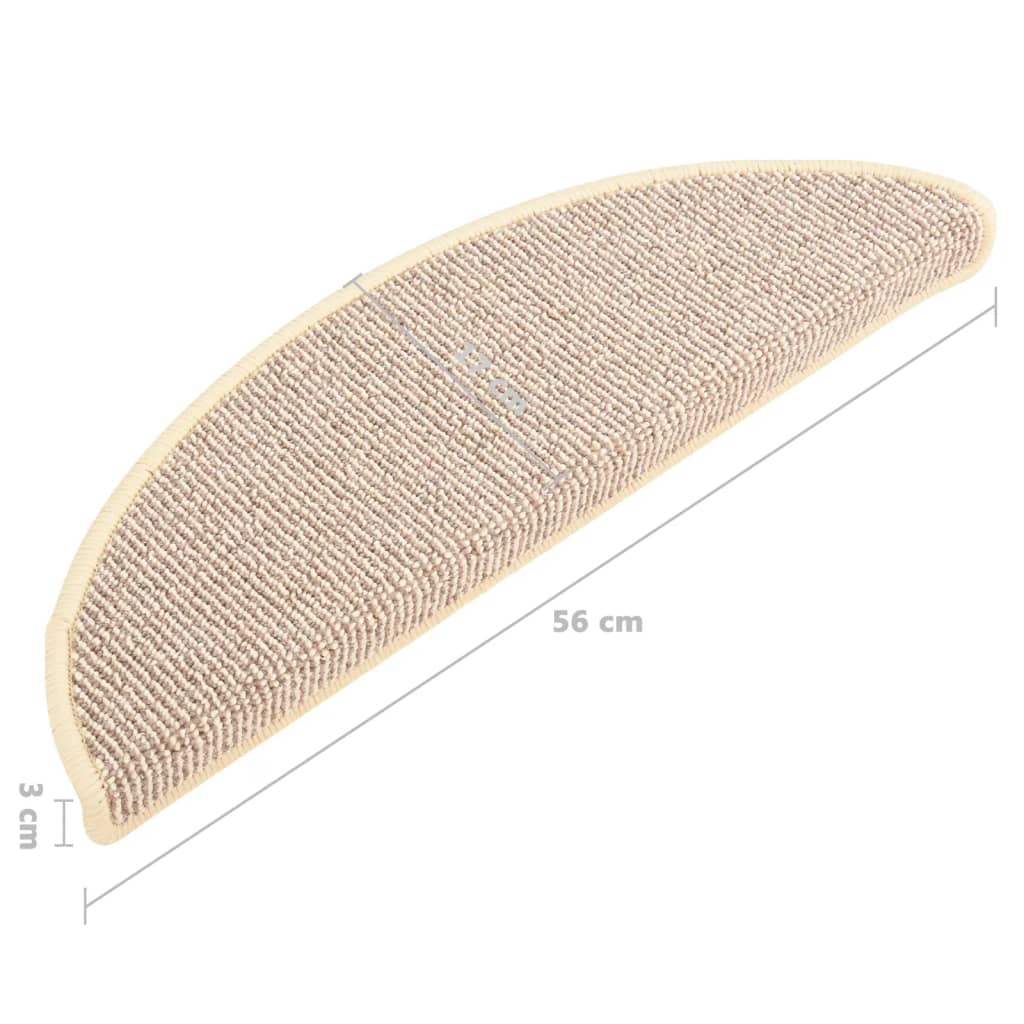 vidaXL Maty na schody 15 szt. 56x17x3 cm, biało-brązowe, półokrągłe