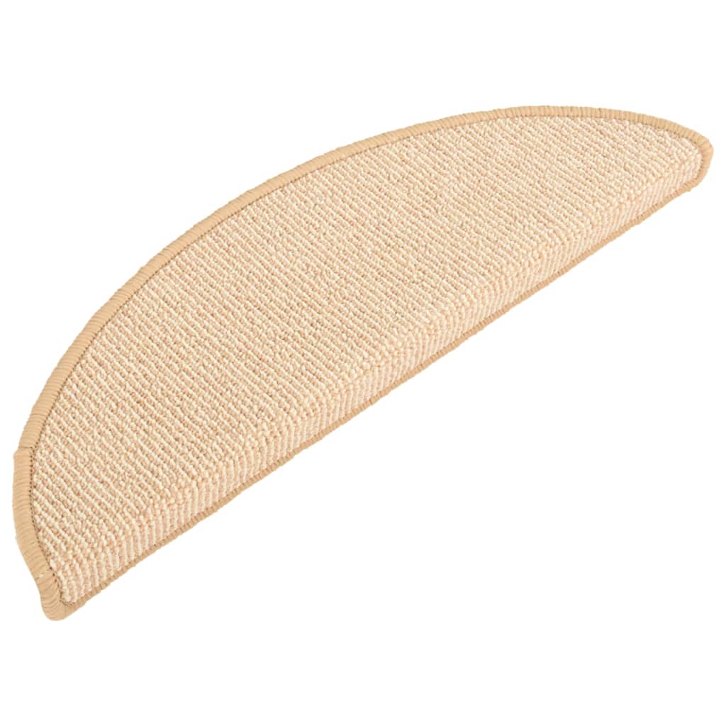 vidaXL Maty na schody 15 szt. 56x17x3 cm Kremowe półokrągłe