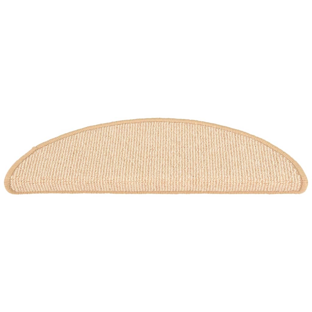 vidaXL Maty na schody 15 szt. 56x17x3 cm Kremowe półokrągłe