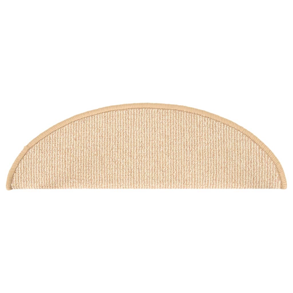 vidaXL Maty na schody 15 szt. 56x17x3 cm Kremowe półokrągłe