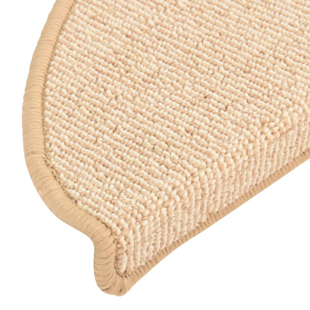vidaXL Maty na schody 15 szt. 56x17x3 cm Kremowe półokrągłe