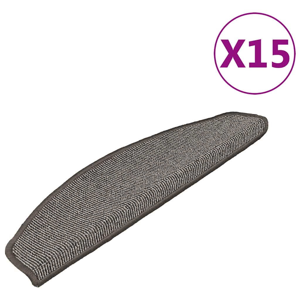 vidaXL Maty na schody 15 szt. 65x21x4 cm Szare półokrągłe duże