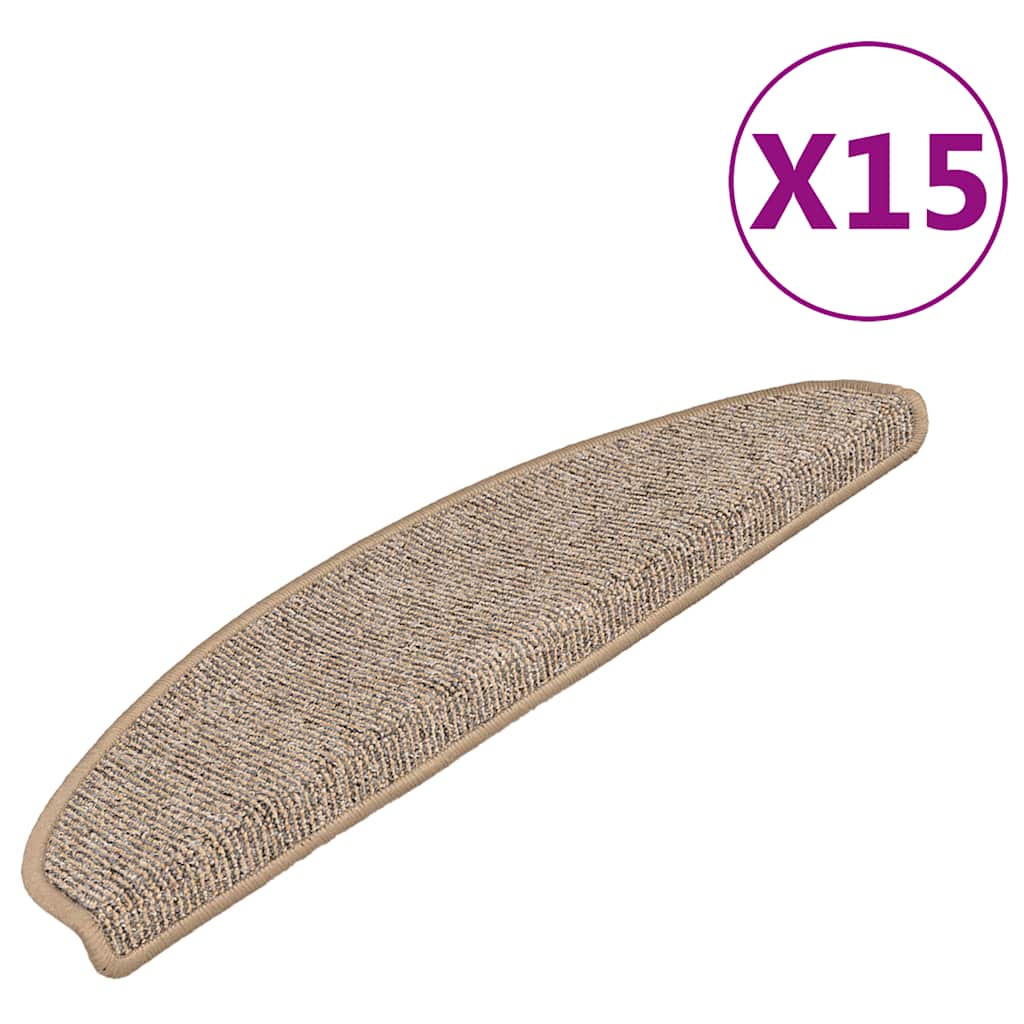 vidaXL Maty na schody 15 szt. 65x21x4 cm Brązowe półokrągłe duże