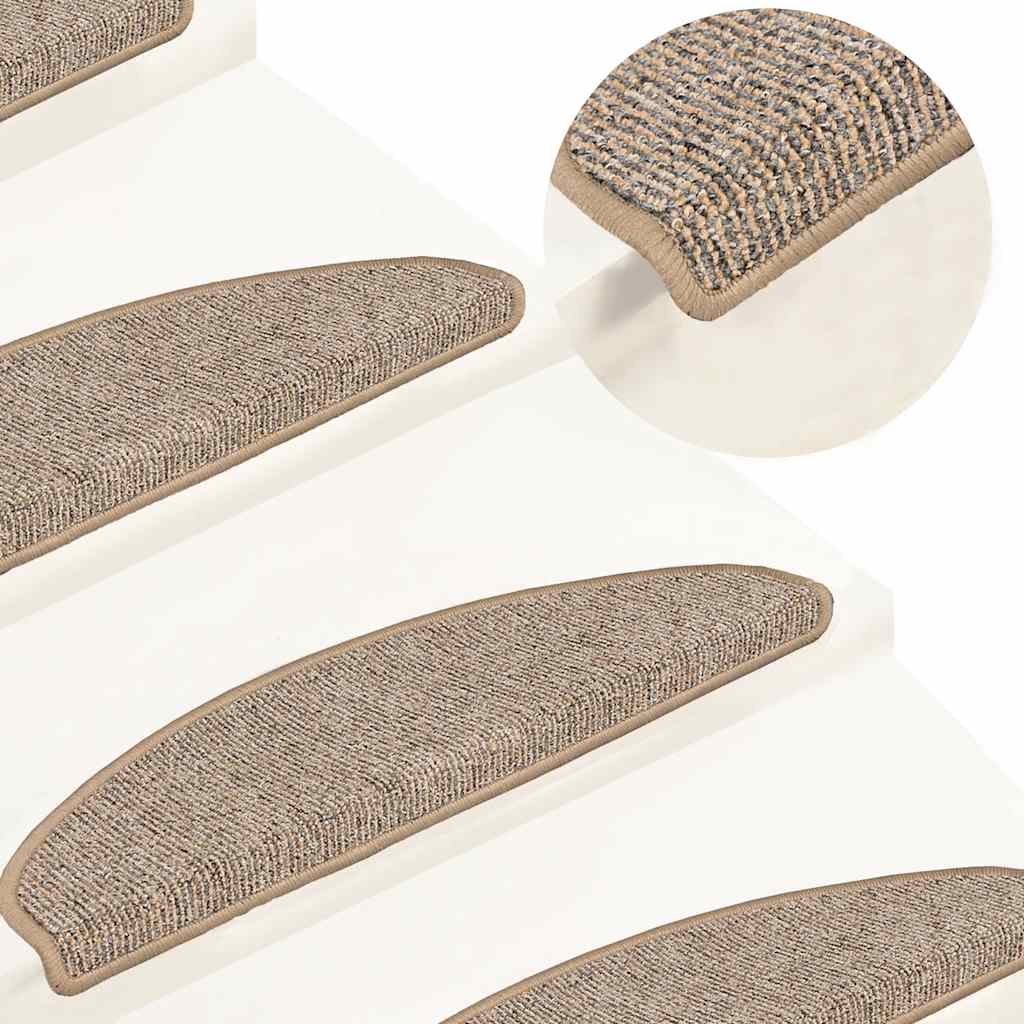 vidaXL Maty na schody 15 szt. 65x21x4 cm Brązowe półokrągłe duże