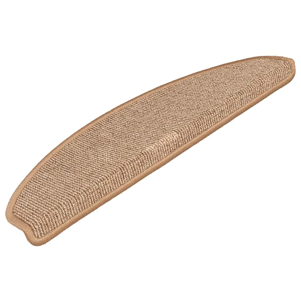 vidaXL Maty na schody 15 szt. 65x21x4 cm Jasnobrązowe, półokrągłe, duże