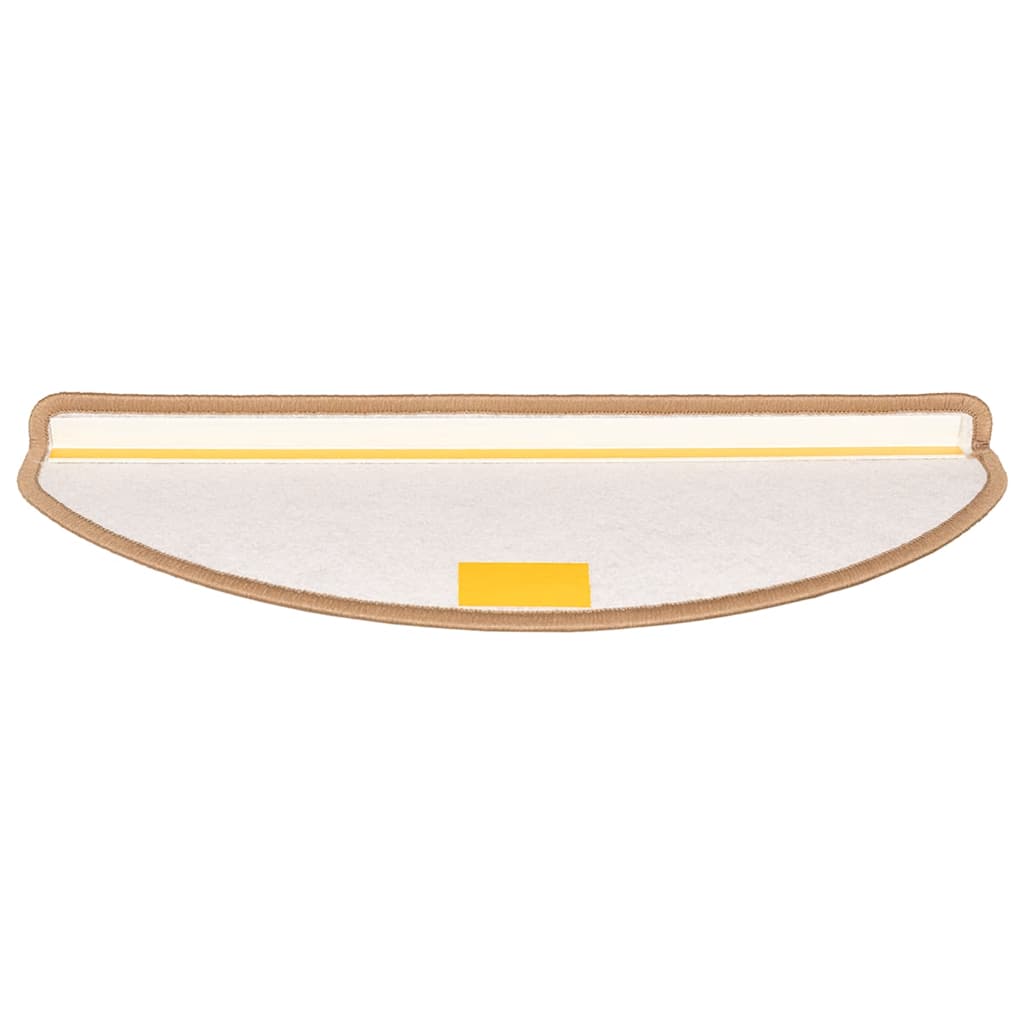 vidaXL Maty na schody 15 szt. 65x21x4 cm Jasnobrązowe, półokrągłe, duże