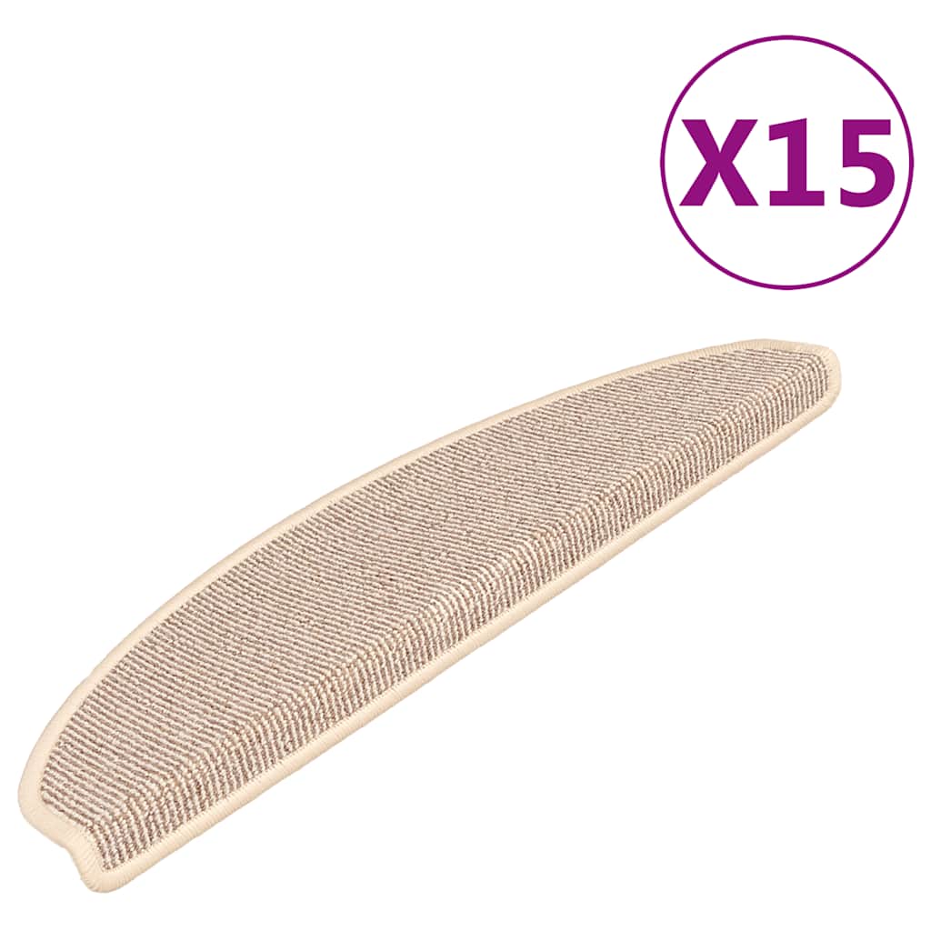 vidaXL Maty na schody 15 szt. 65x21x4 cm Białe i brązowe półokrągłe duże