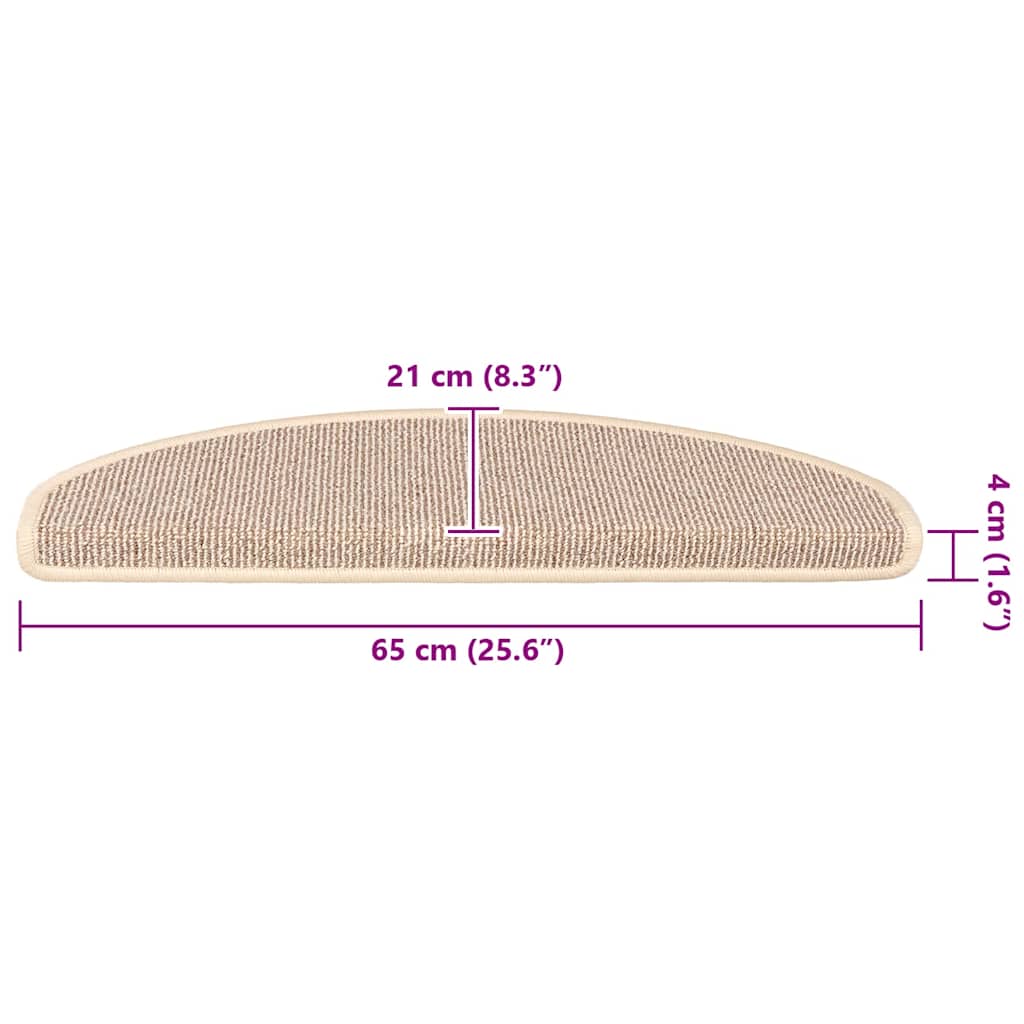 vidaXL Maty na schody 15 szt. 65x21x4 cm Białe i brązowe półokrągłe duże