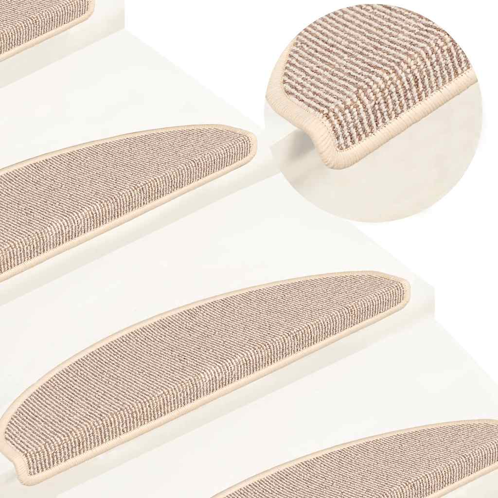 vidaXL Maty na schody 15 szt. 65x21x4 cm Białe i brązowe półokrągłe duże
