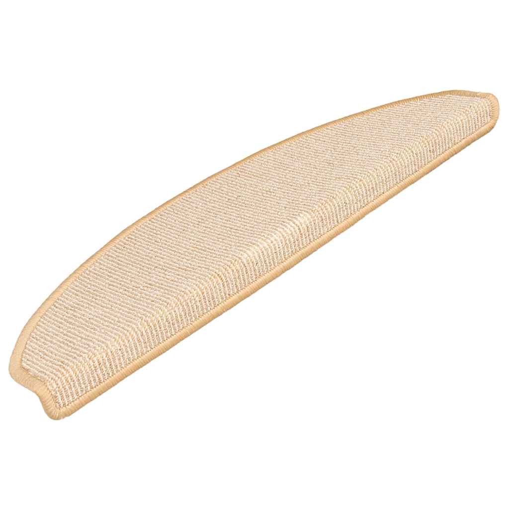 vidaXL Maty na schody 15 szt. 65x21x4 cm Kremowe półokrągłe duże
