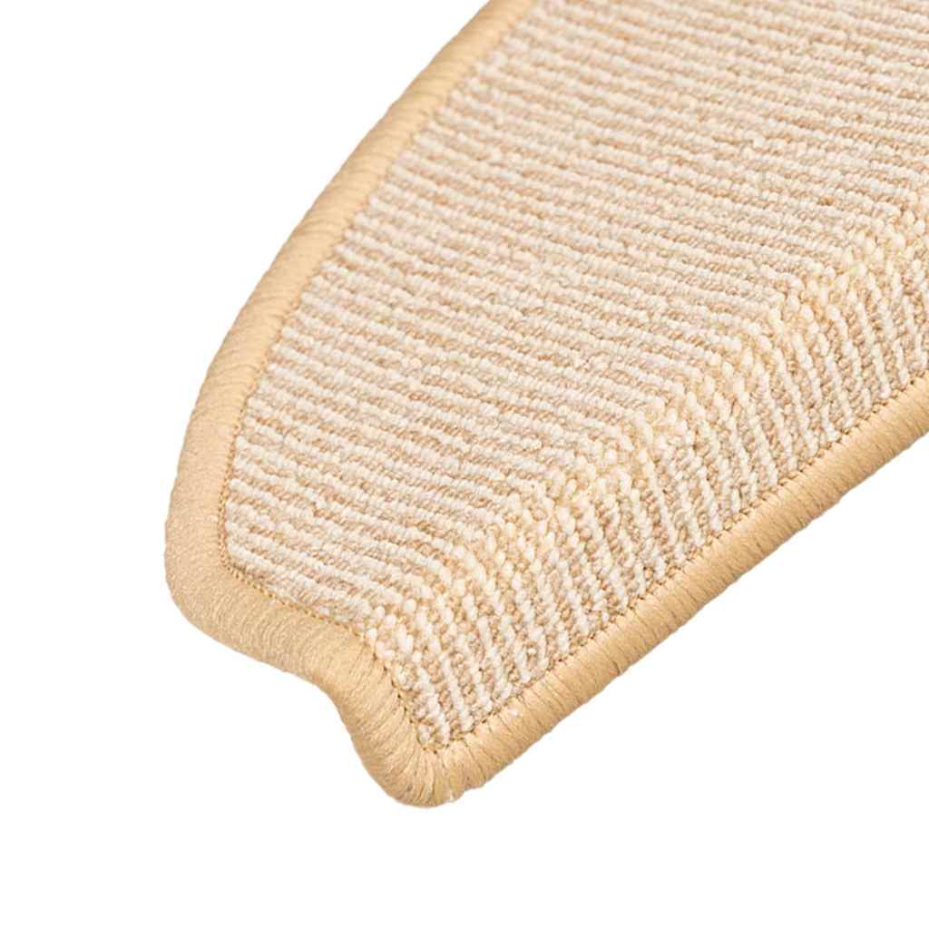 vidaXL Maty na schody 15 szt. 65x21x4 cm Kremowe półokrągłe duże