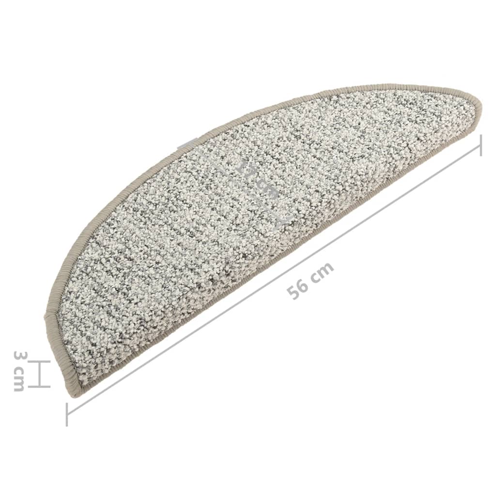 vidaXL Nakładki na schody, 15 szt., jasnoszare, 56x17x3 cm