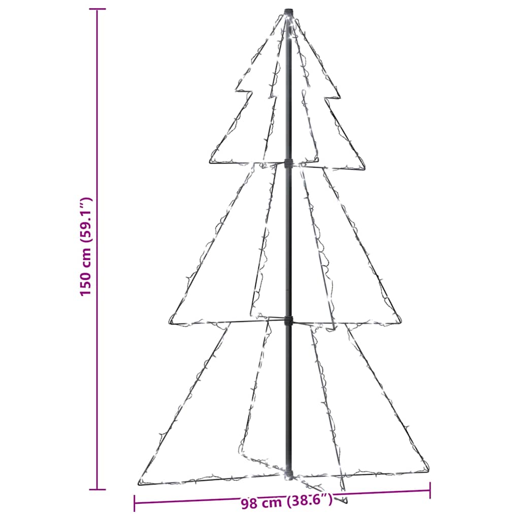 vidaXL Ozdoba świąteczna LED w kształcie choinki, 200 LED, 98x150 cm