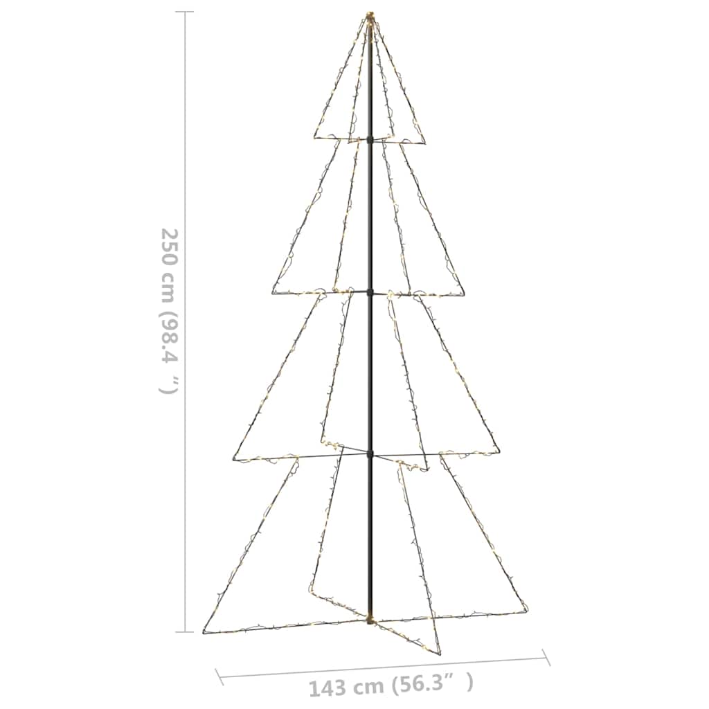 vidaXL Ozdoba świąteczna LED w kształcie choinki, 360 LED, 143x250 cm