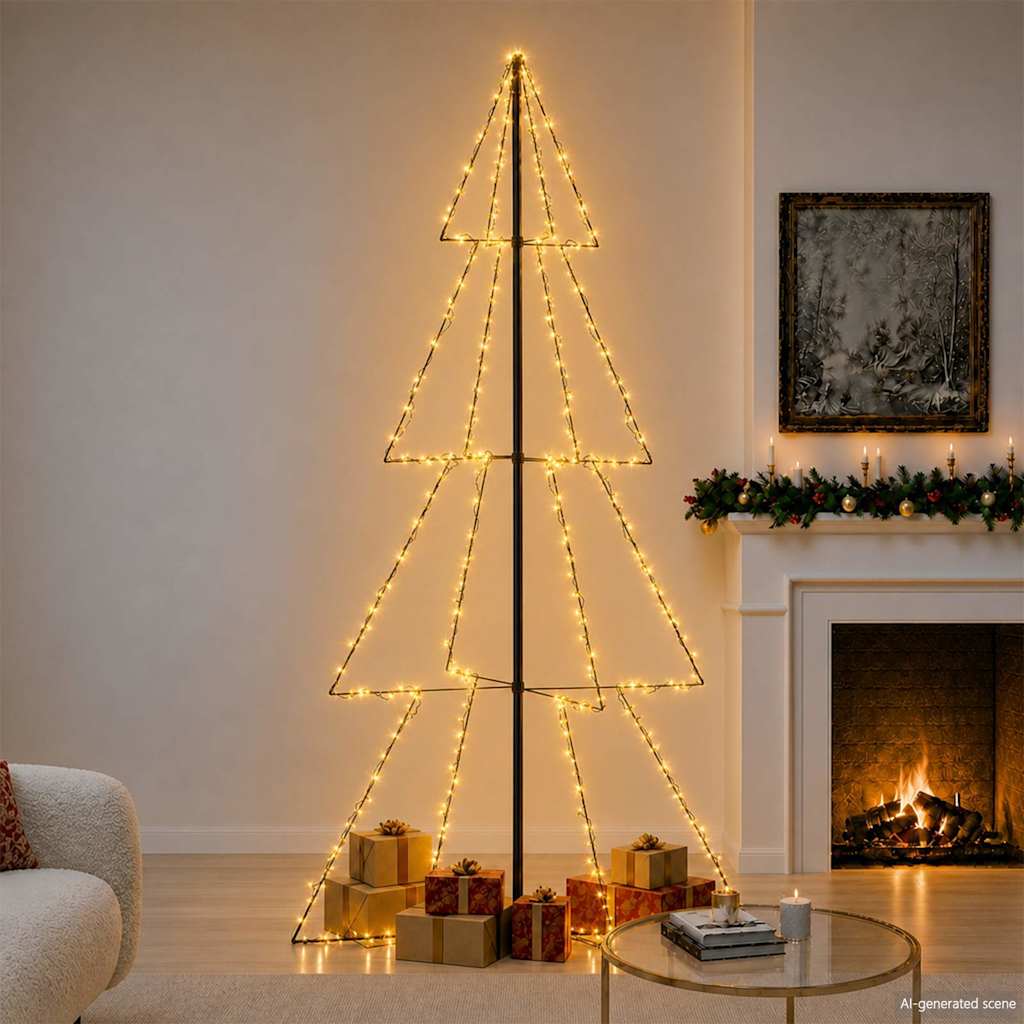vidaXL Ozdoba świąteczna LED w kształcie choinki, 360 LED, 143x250 cm