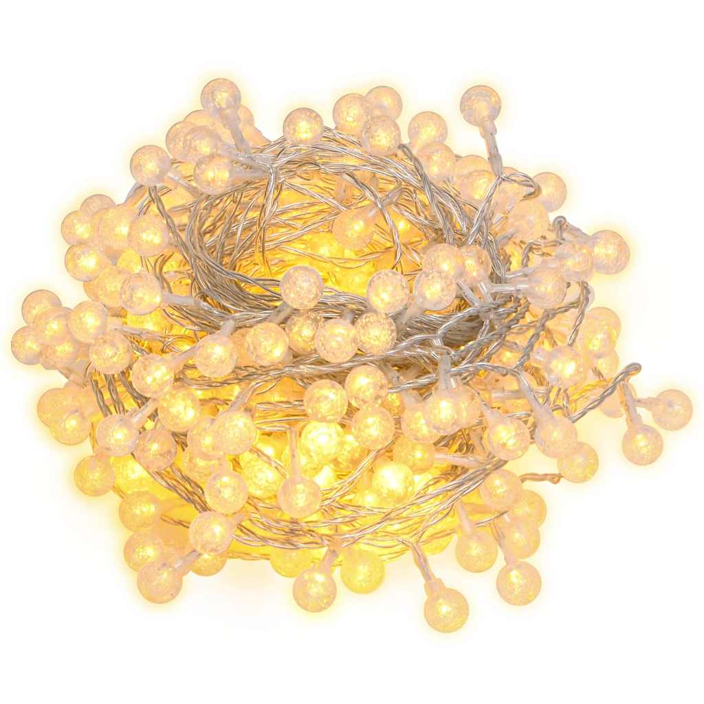 vidaXL Lampki świąteczne, 20 m, 200 diod LED, ciepła biel, 8 funkcji