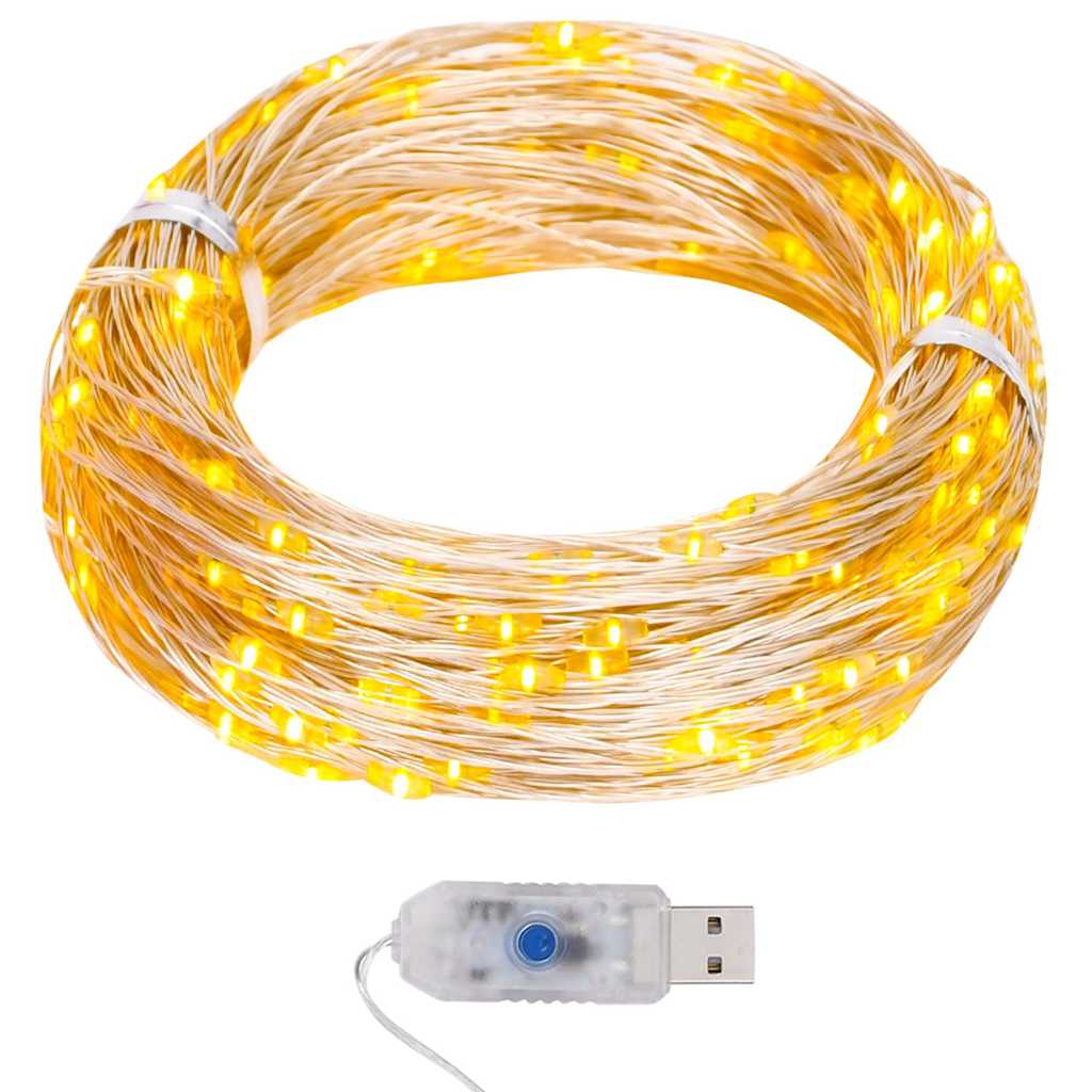 vidaXL Lampki świąteczne, 40 m, 400 micro LED, ciepła biel, 8 funkcji