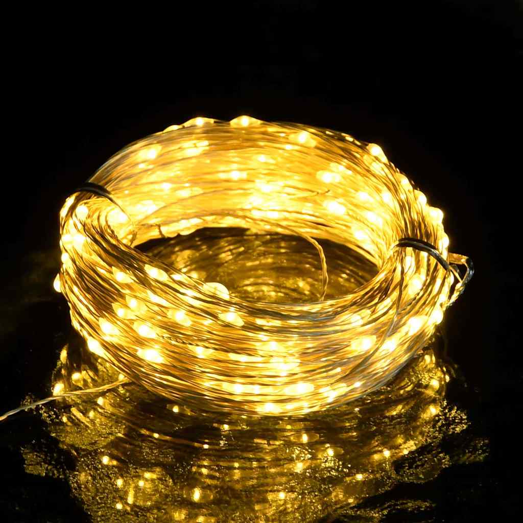 vidaXL Lampki świąteczne, 40 m, 400 micro LED, ciepła biel, 8 funkcji