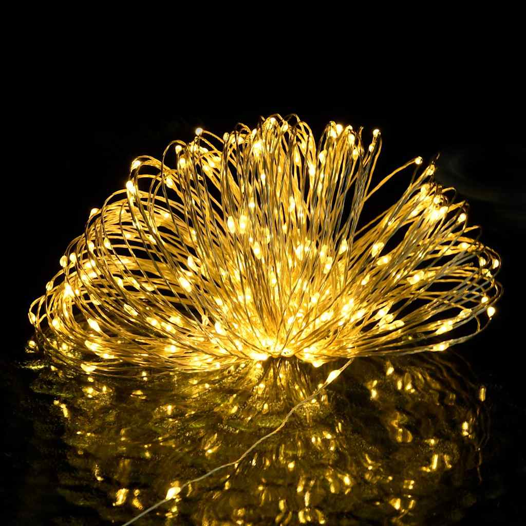 vidaXL Lampki świąteczne, 40 m, 400 micro LED, ciepła biel, 8 funkcji