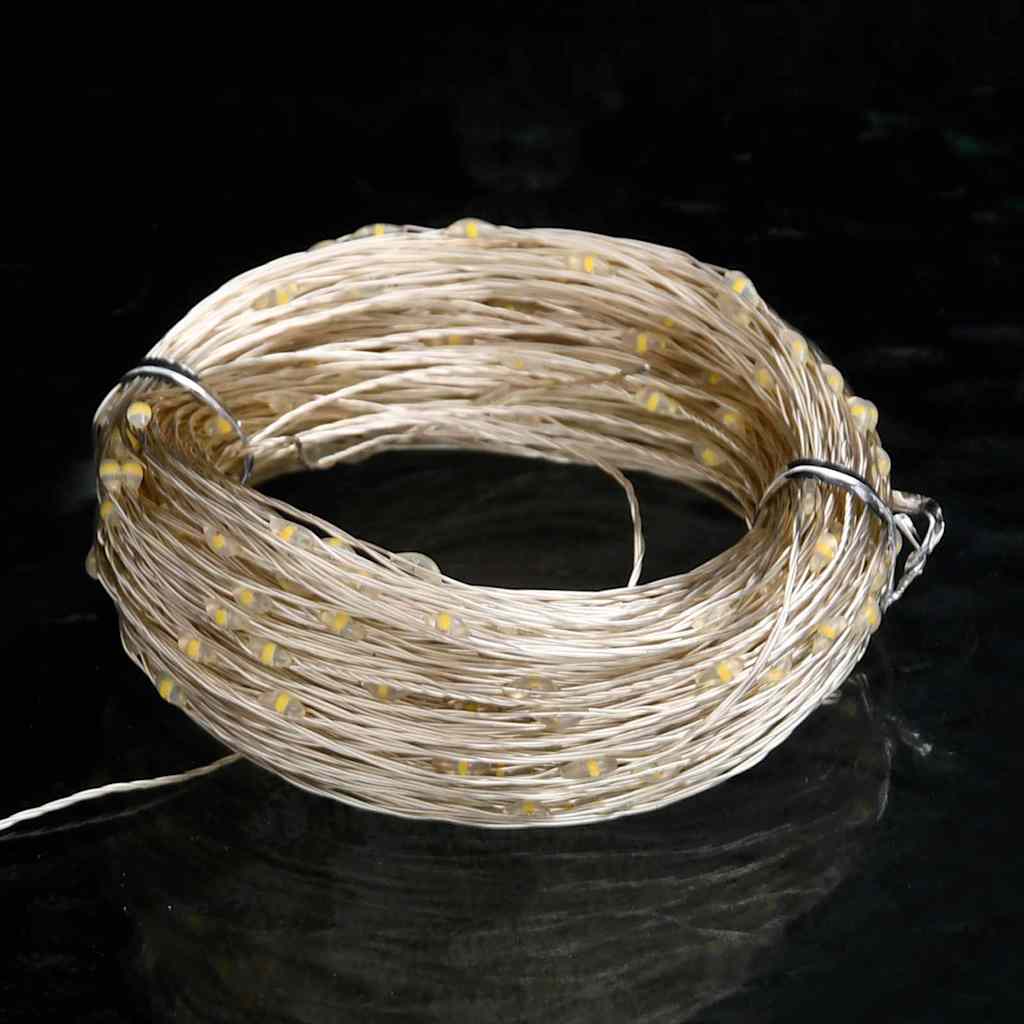 vidaXL Lampki świąteczne, 40 m, 400 micro LED, ciepła biel, 8 funkcji
