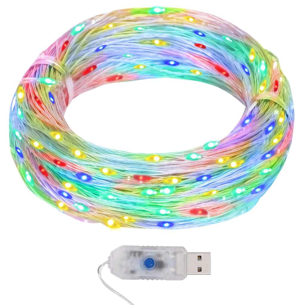 vidaXL Lampki świąteczne, 40 m, 400 kolorowych diod LED, 8 funkcji
