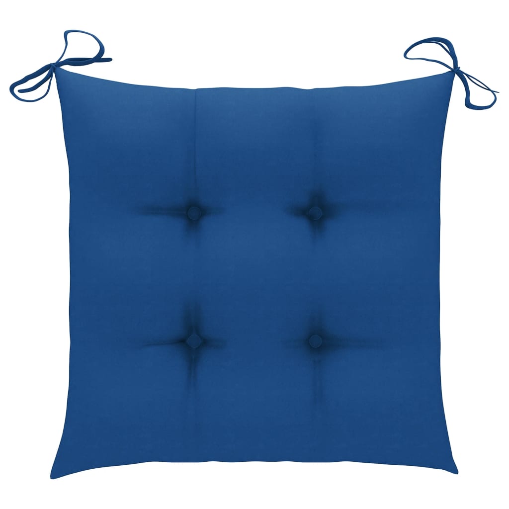 vidaXL Składane krzesła ogrodowe z poduszkami, 4 szt., drewno tekowe