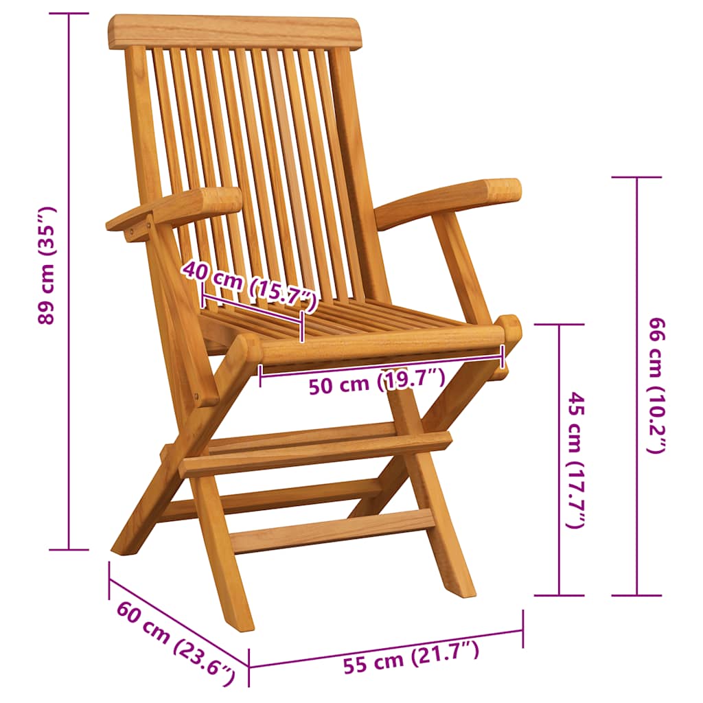 vidaXL Krzesła ogrodowe z antracytowymi poduszkami, 8 szt., tekowe