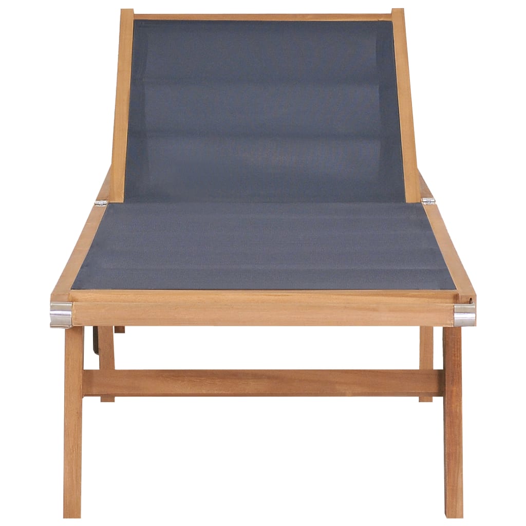 vidaXL Składane leżaki z kółkami, 2 szt., drewno tekowe i textilene