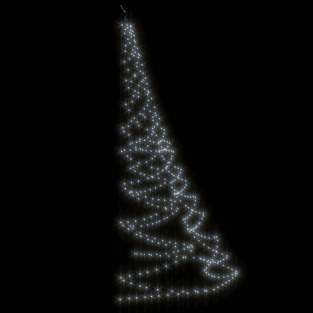 vidaXL Choinka ścienna z hakiem, 720 diod LED, zimna biel, 5 m