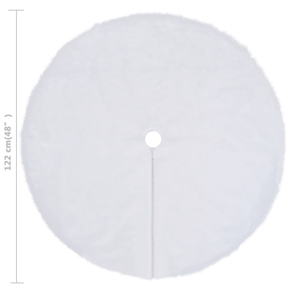 vidaXL Spódnica choinkowa biała 122 cm ze sztucznego futra