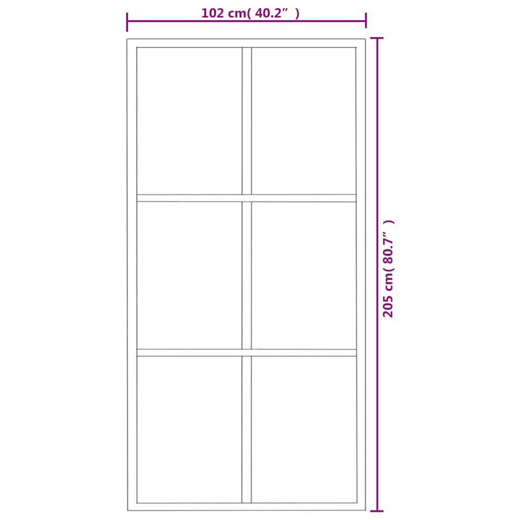 vidaXL Drzwi przesuwne, szkło ESG i aluminium, 102x205 cm, czarne