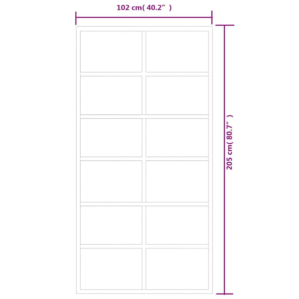 vidaXL Drzwi przesuwne, szkło ESG i aluminium, 102x205 cm, czarne