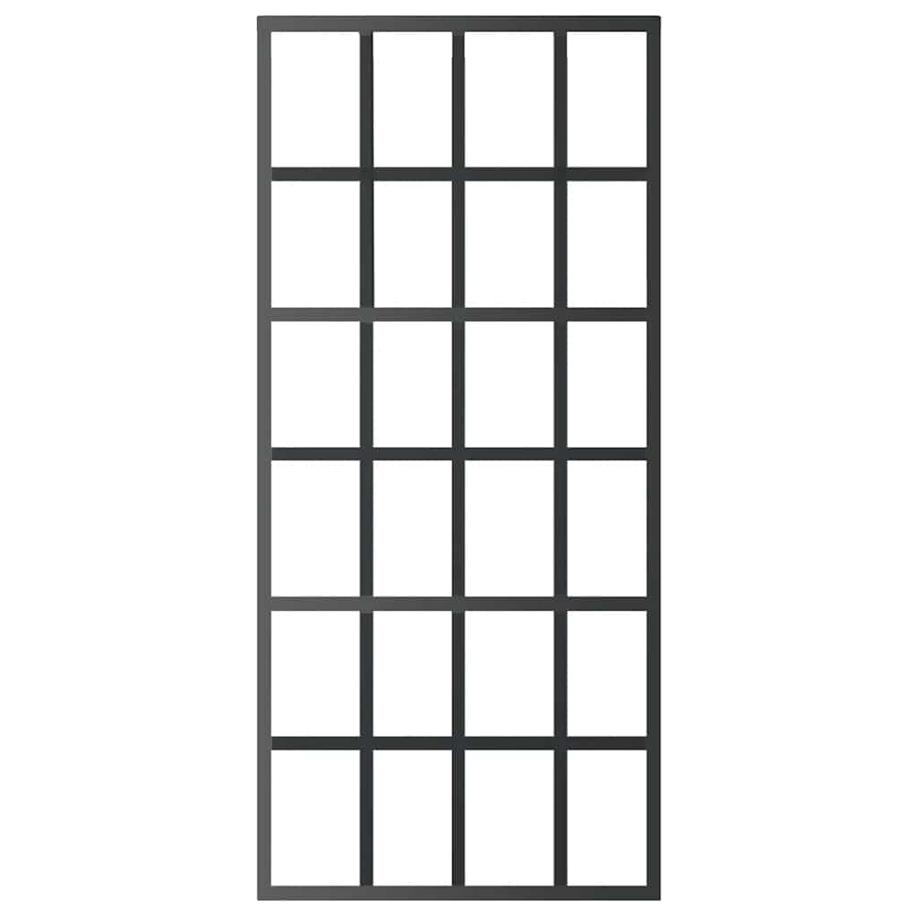 vidaXL Drzwi przesuwne, szkło ESG i aluminium, 90x205 cm, czarne