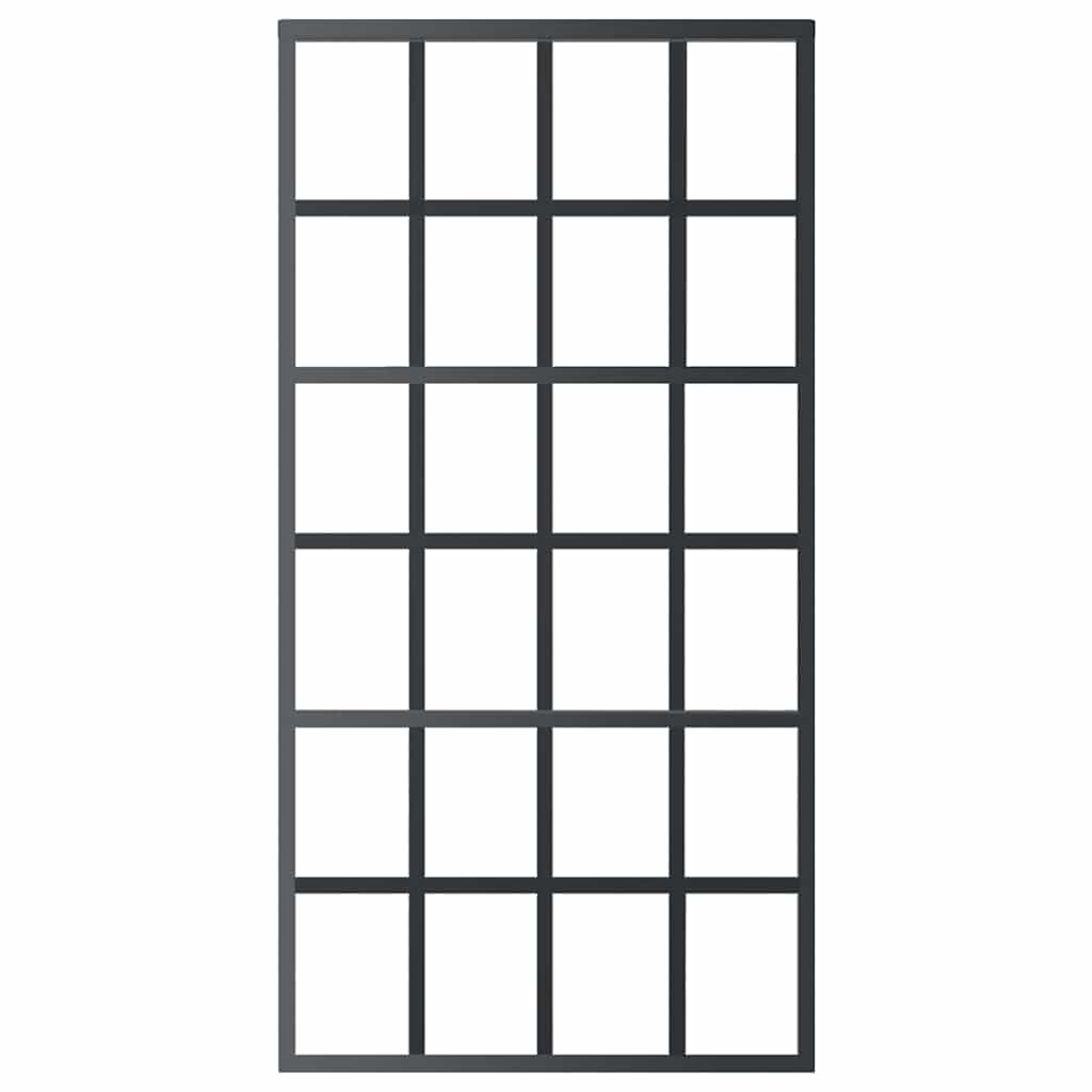 vidaXL Drzwi przesuwne, szkło ESG i aluminium, 102x205 cm, czarne