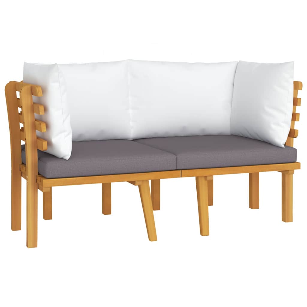 vidaXL 2-osobowa sofa ogrodowa z poduszkami, lite drewno akacjowe