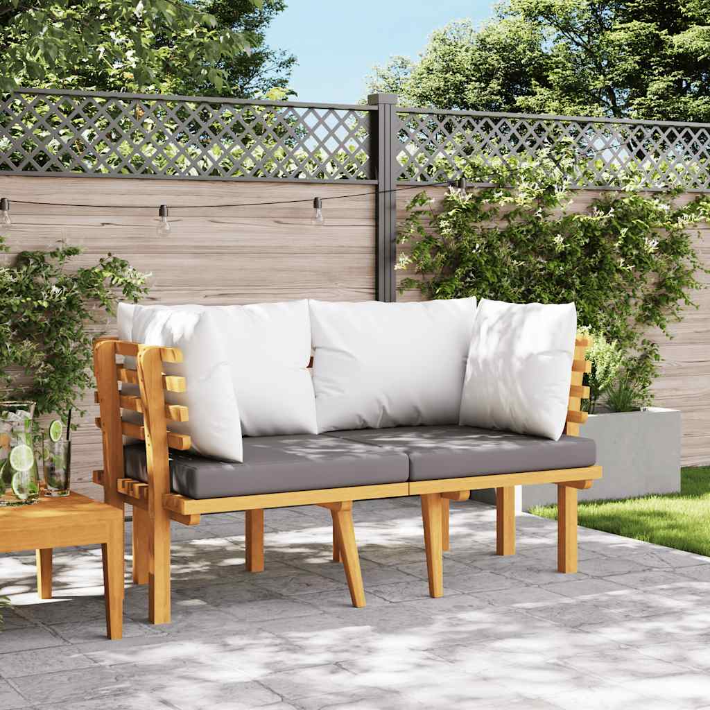 vidaXL 2-osobowa sofa ogrodowa z poduszkami, lite drewno akacjowe