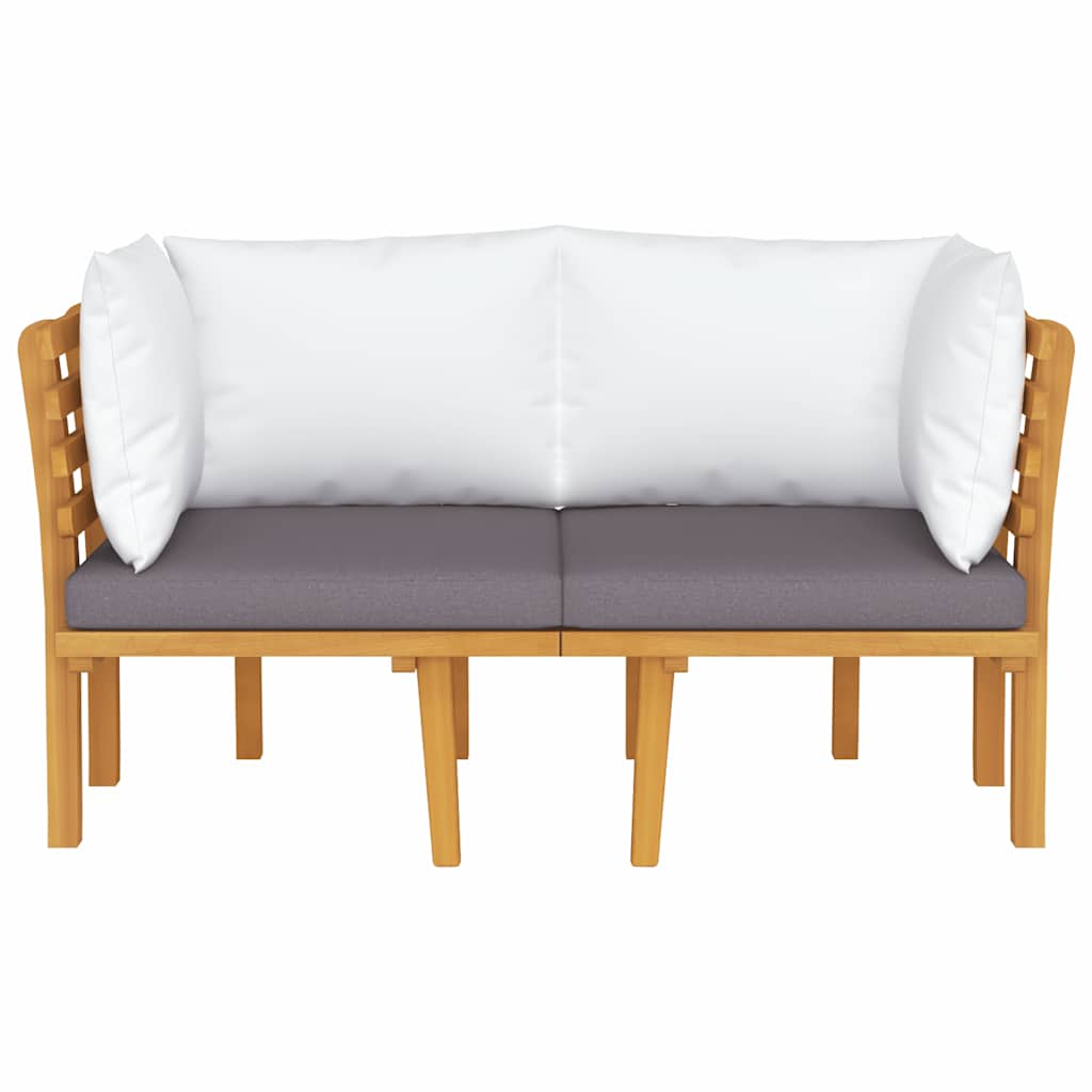 vidaXL 2-osobowa sofa ogrodowa z poduszkami, lite drewno akacjowe