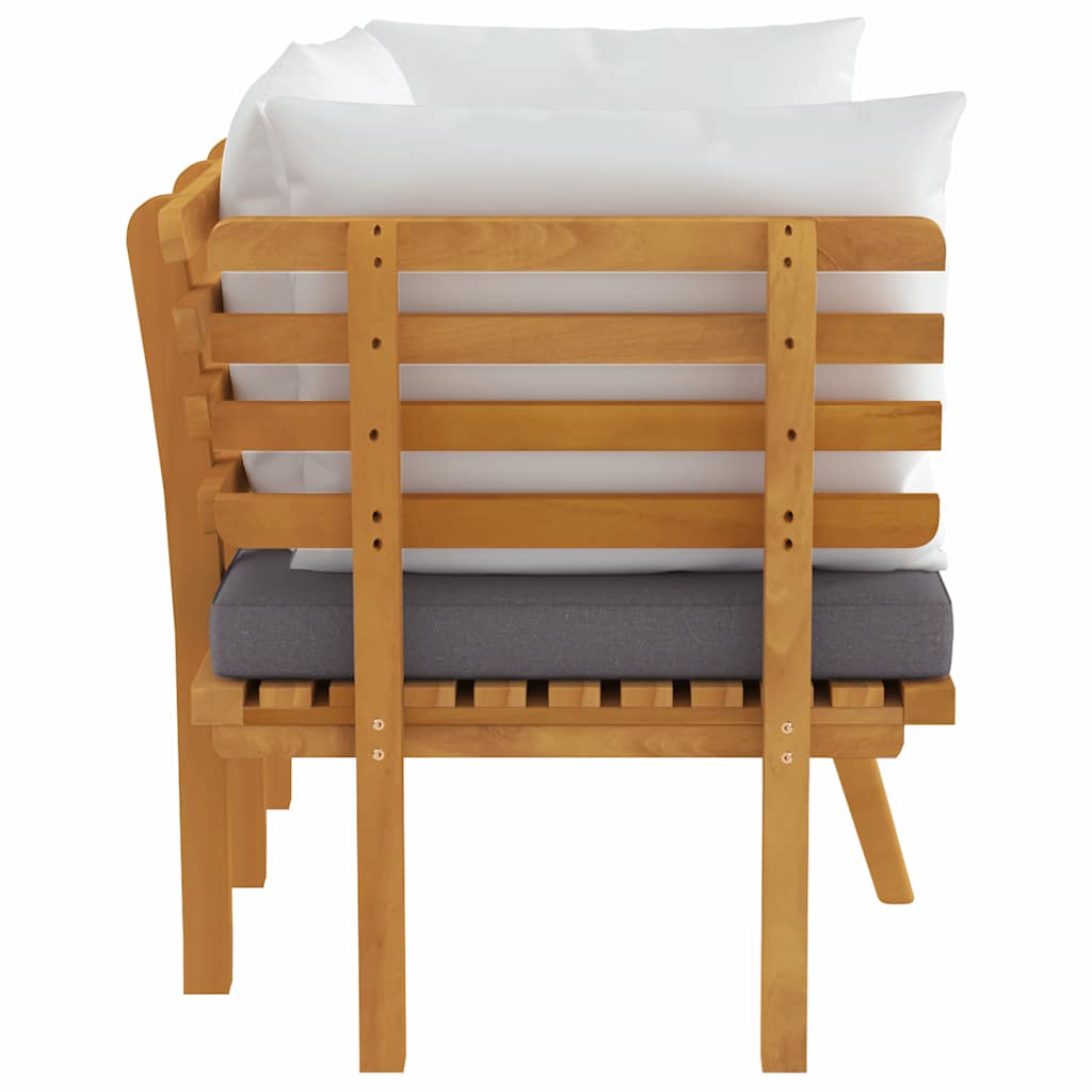 vidaXL 2-osobowa sofa ogrodowa z poduszkami, lite drewno akacjowe
