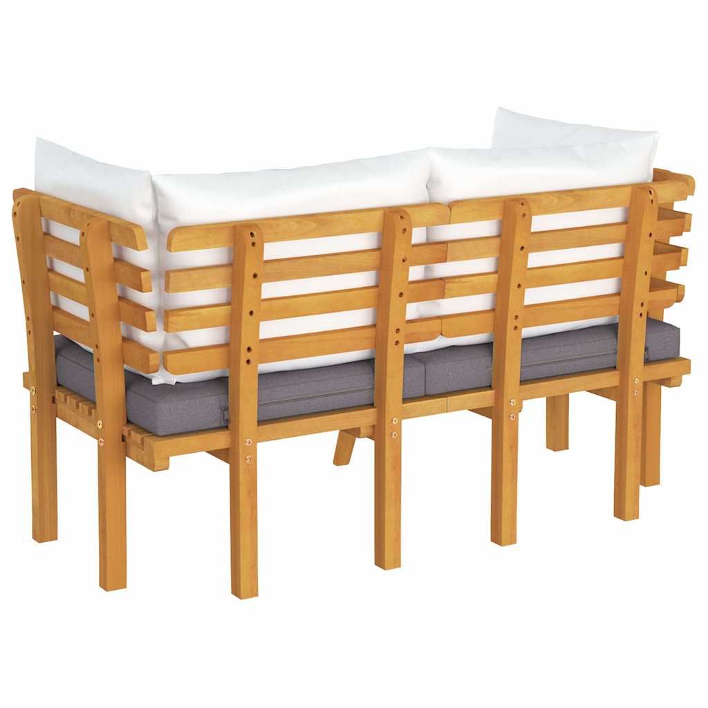 vidaXL 2-osobowa sofa ogrodowa z poduszkami, lite drewno akacjowe