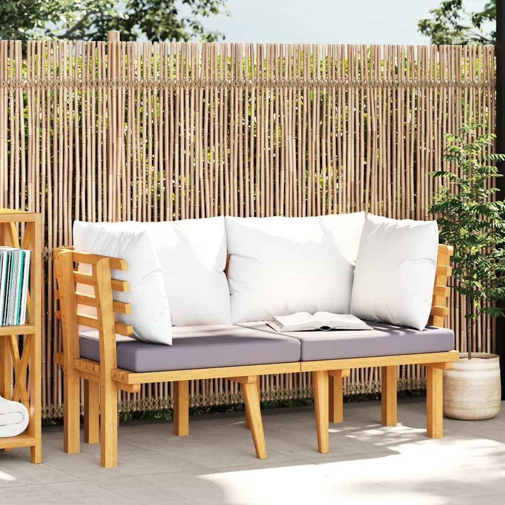 vidaXL 2-osobowa sofa ogrodowa z poduszkami, lite drewno akacjowe