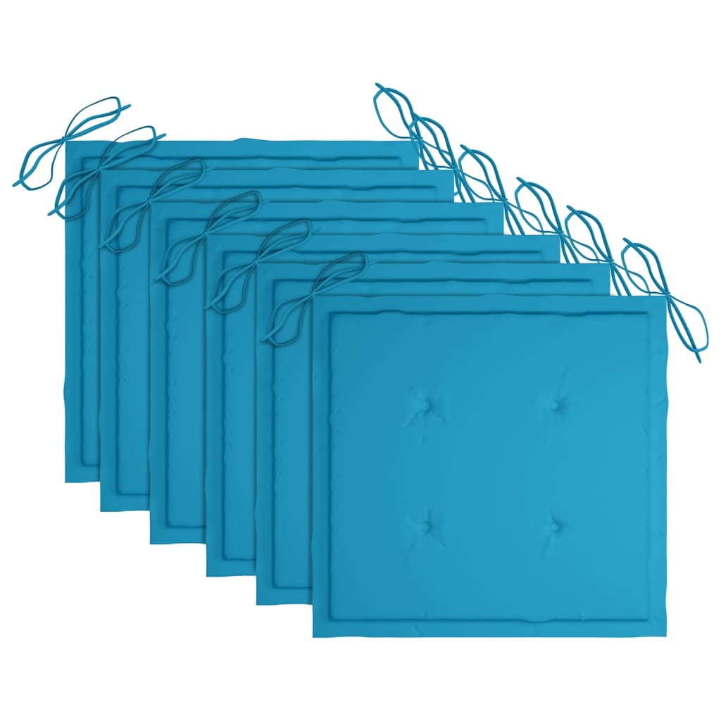 vidaXL Krzesła ogrodowe z poduszkami, 6 szt., lite drewno tekowe