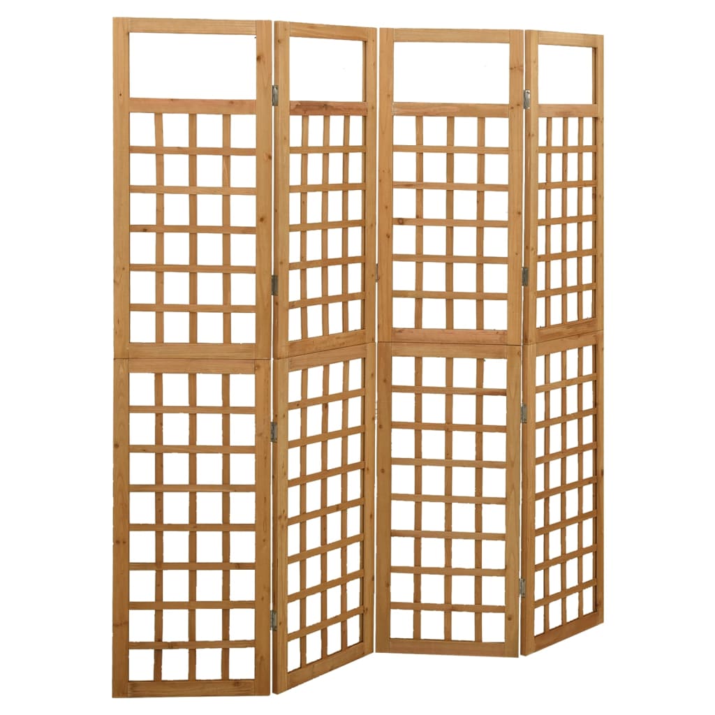 vidaXL Parawan pokojowy 4-panelowy/trejaż, drewno jodłowe, 161x180 cm